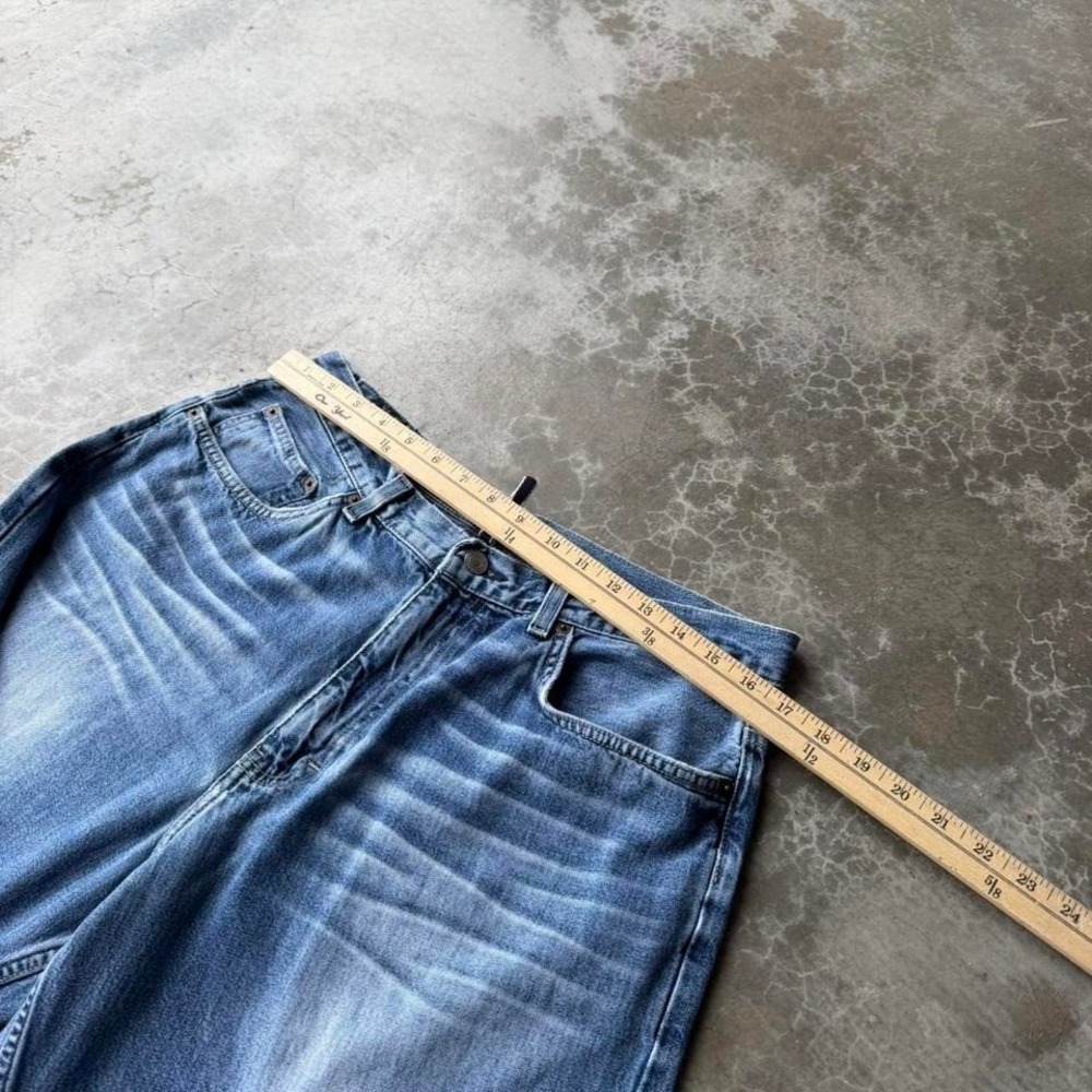 Vintage 90's express wide leg super baggy faded denim jeans bootcut mens - Picture 7 of 8